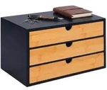 Relaxdays Schubladenbox, Mehrfarbig, Holz, Holzwerkstoff, 33x20x21 cm, Arbeitszimmer,