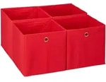 Relaxdays Aufbewahrungsbox, Rot, Textil, Wellpappe, 30x30x30 cm, Ordnen &