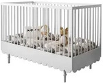 Lookway Kinderbett, Wei&szlig;, Holzwerkstoff, Babym&ouml;bel, Babybetten, Gitterbett