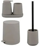 eluno Bad-Accessoires-Set, Braun, Kunststoff, 22.5x25.5x25 cm, Badaccessoires