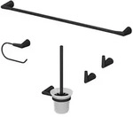 Vicco Badzubeh&ouml;r-Set, Schwarz, Metall, Rechteckig, 16x8.8x6.9 cm,...
