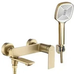 REA Wannenarmatur, Gold, Metall, 19.5x12x14.5 cm, Badezimmer, Waschbecken &