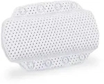 Relaxdays Badewannenkissen, Wei&szlig;, Textil, Kunststoff, 30.5x3.5 cm, Badaccessoires,