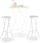 Relaxdays Barhocker, Wei&szlig;, Kunststoff, Metall, 32.5x80x29 cm, Esszimmer, Barm&ouml;bel,