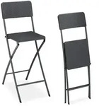 Relaxdays Barhocker, Grau, Kunststoff, Metall, 44x115x63 cm, Esszimmer, Barm&ouml;bel,