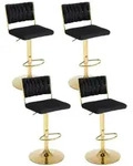 Barhocker, Schwarz, Textil, 52x88x43 cm, Esszimmer, Barm&ouml;bel, Barhocker