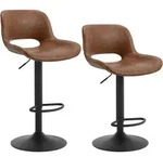 Woltu Barhocker, Braun, Metall, S&auml;ule, 49x84x49 cm, Esszimmer, Barm&ouml;bel,...