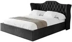 Altdecor Polsterbett, Schwarz, Textil, H3 + H4, 200x200 cm, Schlafzimmer,...