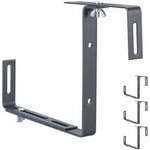 Relaxdays Blumenkastenhalter, Anthrazit, Metall, 2x17x34 cm, Gartenzubeh&ouml;r,