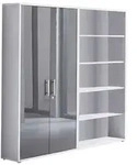 Mid.you Aktenschrank Office Edition - SW Set 1 hoch, Grau, Anthrazit Hochglanz,