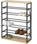 eluno Schuhregal,, Schwarz, Metall, 70x90x28 cm, Garderobe, Schuhaufbewahrung,