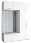 Masseno Garderobenschrank, Wei&szlig;, Hellgrau, Holzwerkstoff, 5 F&auml;cher,...
