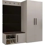 Mirjan24 Garderoben-Set, Braun, Kaschmir, Holzwerkstoff, Textil, Rechteckig,