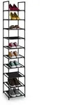 Relaxdays Schuhregal, Mehrfarbig, Textil, Metall, Kunststoff, 33x175x33 cm,