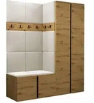 Mirjan24 Garderoben-Set, Eiche Artisan, Beige, Kunststoff, 158x186x46 cm,...