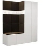 Mirjan24 Garderoben-Set, Wei&szlig;, Braun, Kunststoff, 158x186x46 cm, Garderobe,