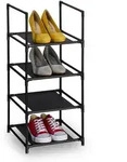 Relaxdays Schuhregal, Mehrfarbig, Textil, Metall, Kunststoff, 33x72x33 cm, Garderobe,
