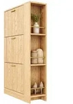 Stilvora Schuhschrank, Natur, Metall, Holzwerkstoff, Rechteckig,Rechteckig,