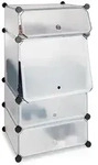 Relaxdays Schuhregal, Transparent, Metall, Kunststoff, 49x91x36.5 cm, Garderobe,