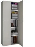 Mid.you Schuhschrank, Grau, Kunststoff, 4 F&auml;cher, 70x182x37 cm, Garderobe,