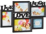 Relaxdays Bilderrahmen, Schwarz, Kunststoff, Wellpappe, 45.5x31x2 cm, Bilder und