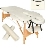 tectake Massageliege, Beige, Holz, 95x84x210 cm, Freizeit, Wellness, K&ouml;rperpflege,