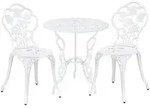 casa.pro Balkon-Set, Wei&szlig;, Metall, 2-Sitzer, rund, Balkonm&ouml;bel, Balkonm&ouml;bel-Sets