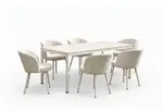 Kawola Garten-Essgruppe, Creme, Keramik, Rechteckig, Gartenm&ouml;bel,...