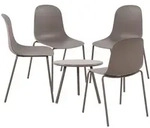 CLP Gartensitzgruppe, Taupe, Kunststoff, 5-teilig, Gartenm&ouml;bel,...
