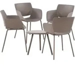 CLP Gartensitzgruppe, Taupe, Kunststoff, 5-teilig, Gartenm&ouml;bel,...