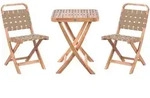 Beliani Bistro-Set, Braun, Holz, Balkonm&ouml;bel, Balkonm&ouml;bel-Set