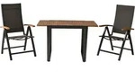 Gardenson Gartenset, Graphit, Grau, Holz, Metall, Textil, 3-teilig, Akazie, massiv,