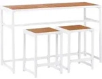 Beliani Gartenbar, Wei&szlig;, Metall, Gartenm&ouml;bel, Gartenm&ouml;bel-Sets