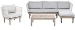 Beliani Lounge-Set, Braun, Dunkelgrau, Holz, L-Form, Loungem&ouml;bel,...