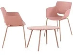 CLP Gartensitzgruppe, Pink, Kunststoff, 3-teilig, Gartenm&ouml;bel, Gartenm&ouml;bel-Sets