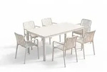 Kawola Garten-Essgruppe, Creme, Keramik, Rechteckig, Gartenm&ouml;bel,...