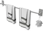 Handtuchhalter, Silber, Metall, 5x6.4x80 cm, Badaccessoires, Waschplatzzubeh&ouml;r,
