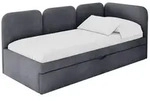 Altdecor Einzellbett, Dunkelgrau, Textil, 80x200 cm, Kinderzimmer &...