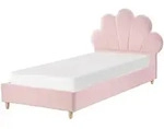 Beliani Kinderbett, Hellbraun, Textil, Kiefer, 90x200 cm, Kinderzimmer &