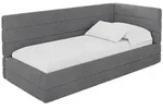 Altdecor Einzellbett, Graphit, Textil, 80x200 cm, Kinderzimmer & Jugendzimmer,