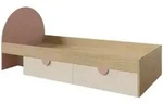 Mirjan24 Jugendbett, Eiche, Rosa, Holzwerkstoff, 2 Schubladen, Rechteckig,...