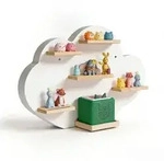 Relaxdays Wandregal, Wei&szlig;, Holzwerkstoff, Holz, 61x40x17 cm, Kinderzimmer &