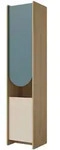 Mirjan24 Kinderregal, Eiche, Blau, Holzwerkstoff, Rechteckig, 44x198x40 cm,