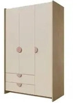 Mirjan24 Kinderkleiderschrank, Eiche, Rosa, Holzwerkstoff, 2 Schubladen,...