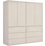 Mokebo Kleiderschrank, Kaschmir, Holzwerkstoff, 2 F&auml;cher, 180x197x58 cm,