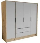 Masseno Dreht&uuml;renschrank, Eiche Artisan, Holzwerkstoff, 8 F&auml;cher, 2...