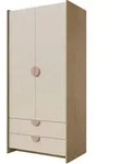 Mirjan24 Kinderkleiderschrank, Eiche, Rosa, Holzwerkstoff, 2 Schubladen,...