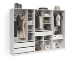 Livinity&reg; Kleiderschrank, Wei&szlig;, Holzwerkstoff, 15 F&auml;cher, 4 Schubladen,...