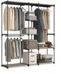 Relaxdays Garderobe, Braun, Metall, Kunststoff, 182x182x43 cm, Schlafzimmer,