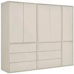 Mokebo Kleiderschrank, Kaschmir, Holzwerkstoff, 3 F&auml;cher, 227x197x58 cm,